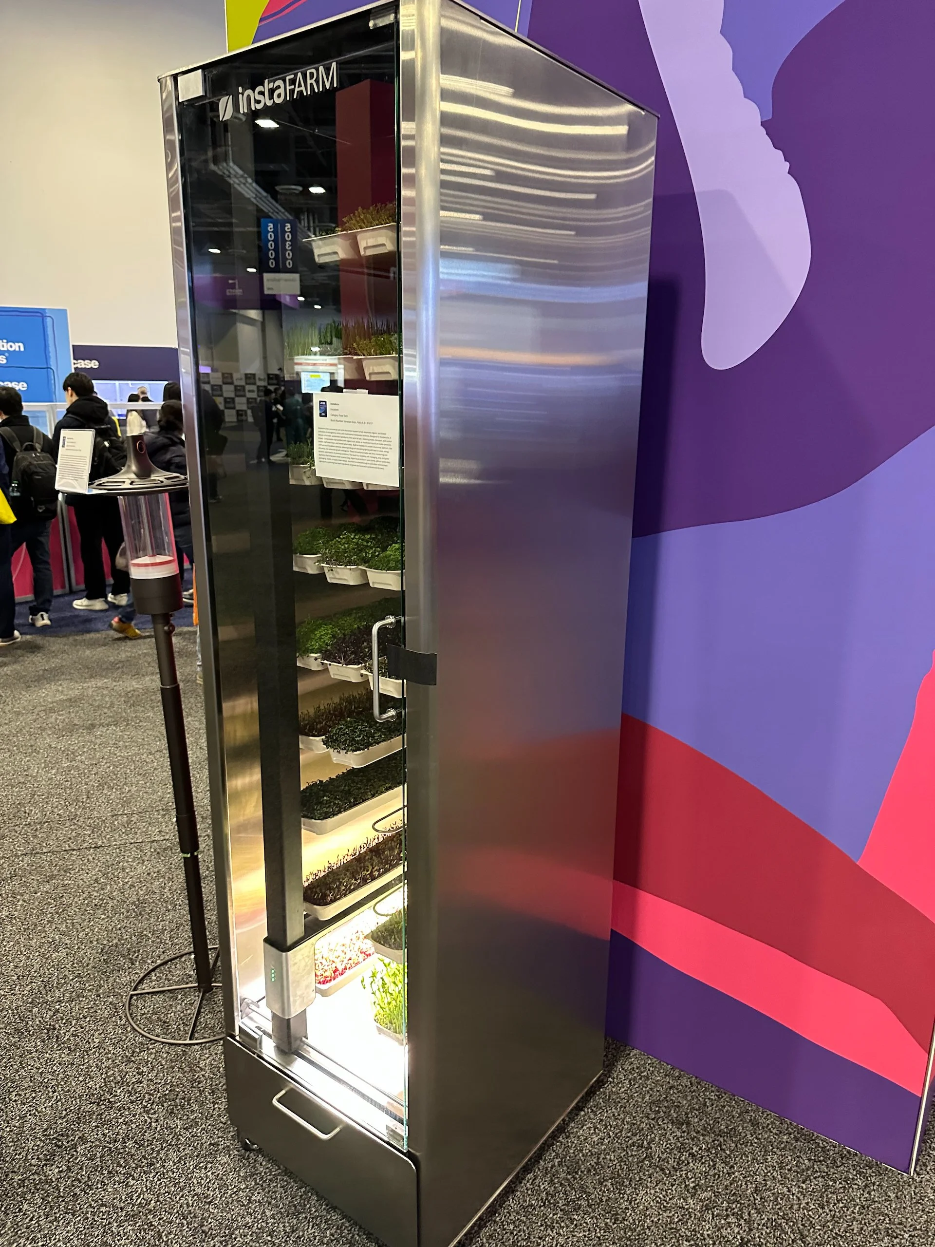  I really liked these guys - indoor “farming” for greens. This was the commercial unit, but they had a much smaller counter top one for home use as well. Not certified in Canada yet, but it looked really good and easy to use. 