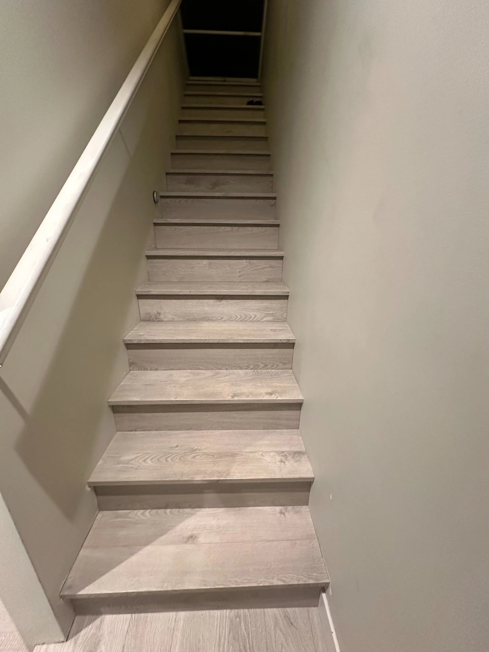  The stairs up to the roof - no new carpets here. 
