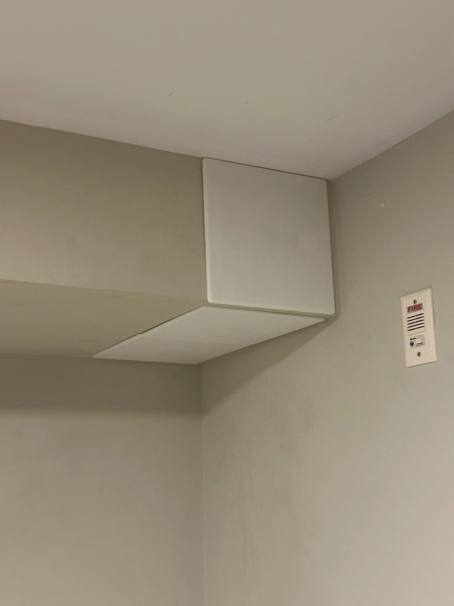  When they cut our holes to do the heat pump installation, they put these temporary plastic covers in place. 