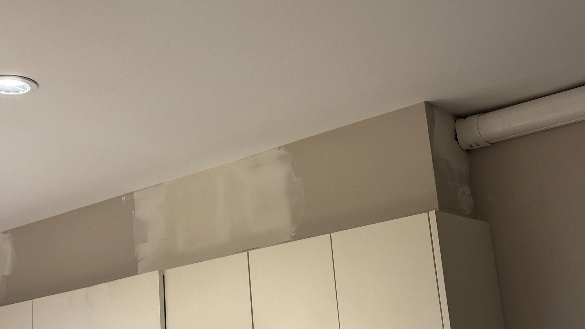  You can see where they had to put the drywall back in place and then remud it. 