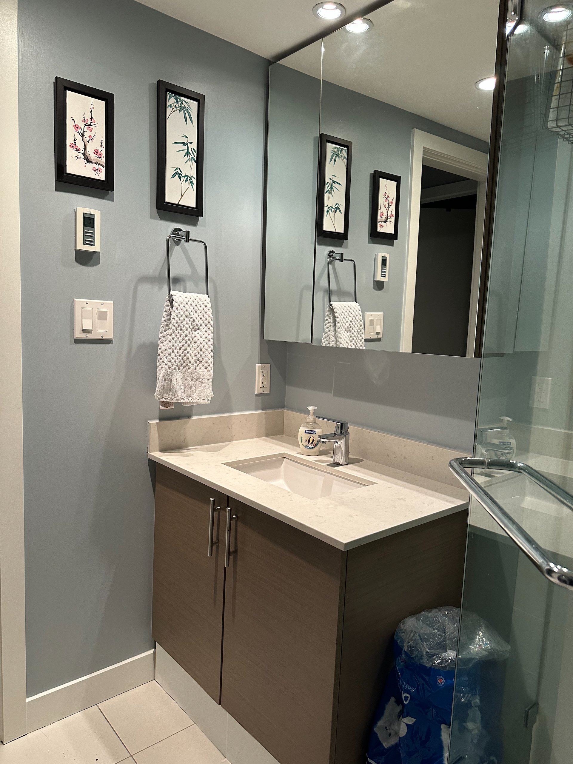  The original tiles got moved over by the sink. 