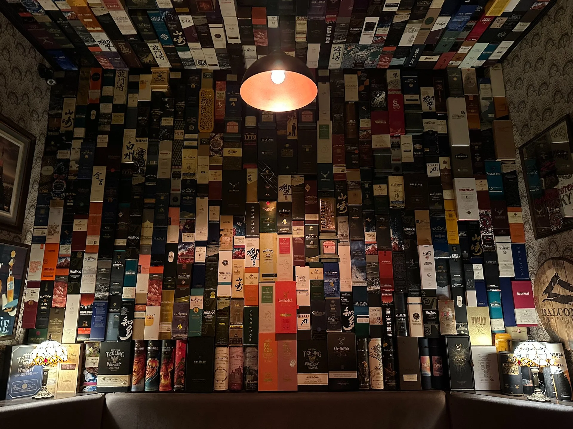  Some wild decor - who knew you could find a use for old whiskey boxes. 