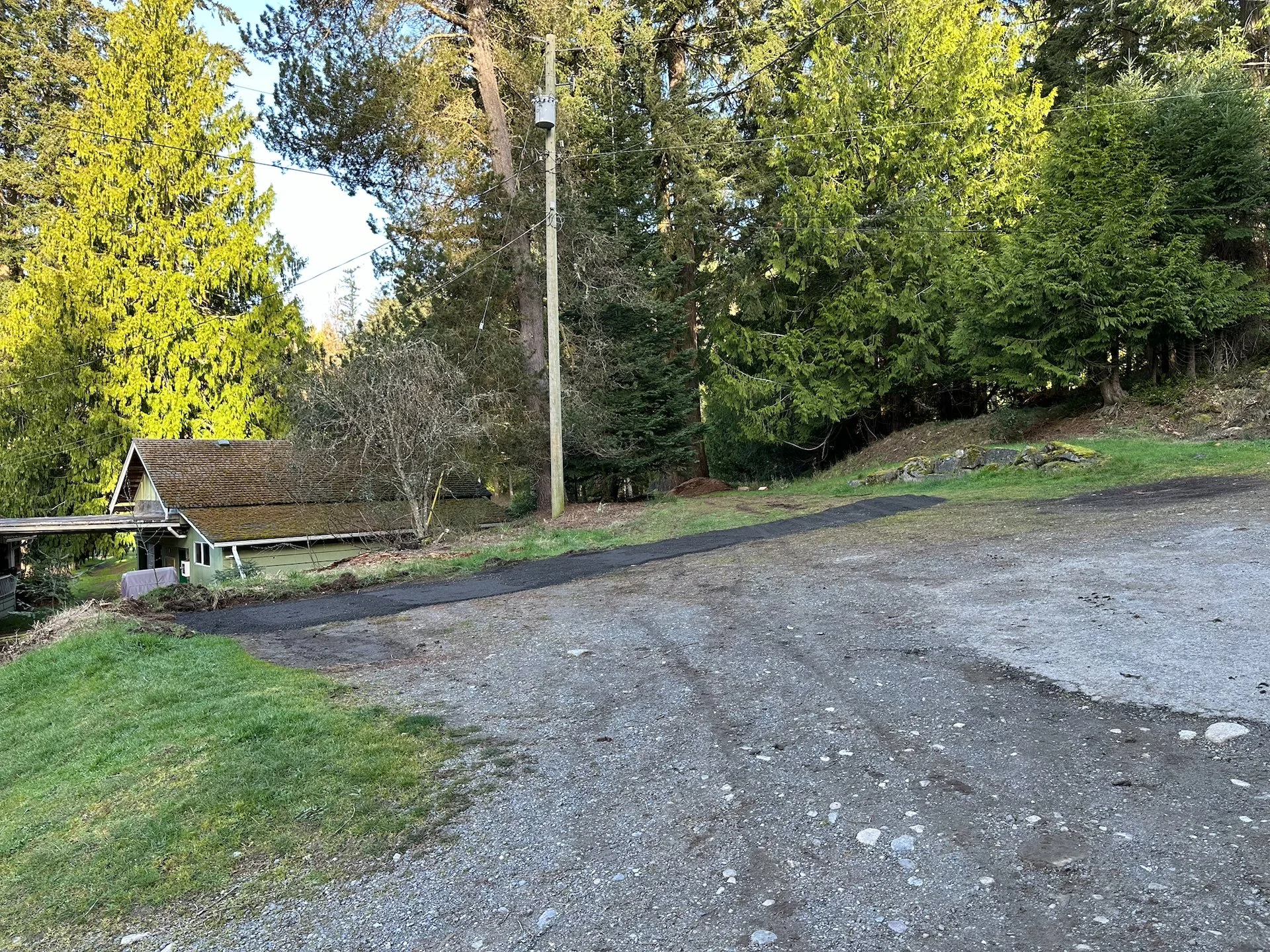  One of the main projects was cleaning up and rebuilding the parking lot. A few week’s back, they had cleared a bunch of broome from the side edge of the parking lot. Laurie had then scraped the area and laid down a layer of asphalt grindings.  