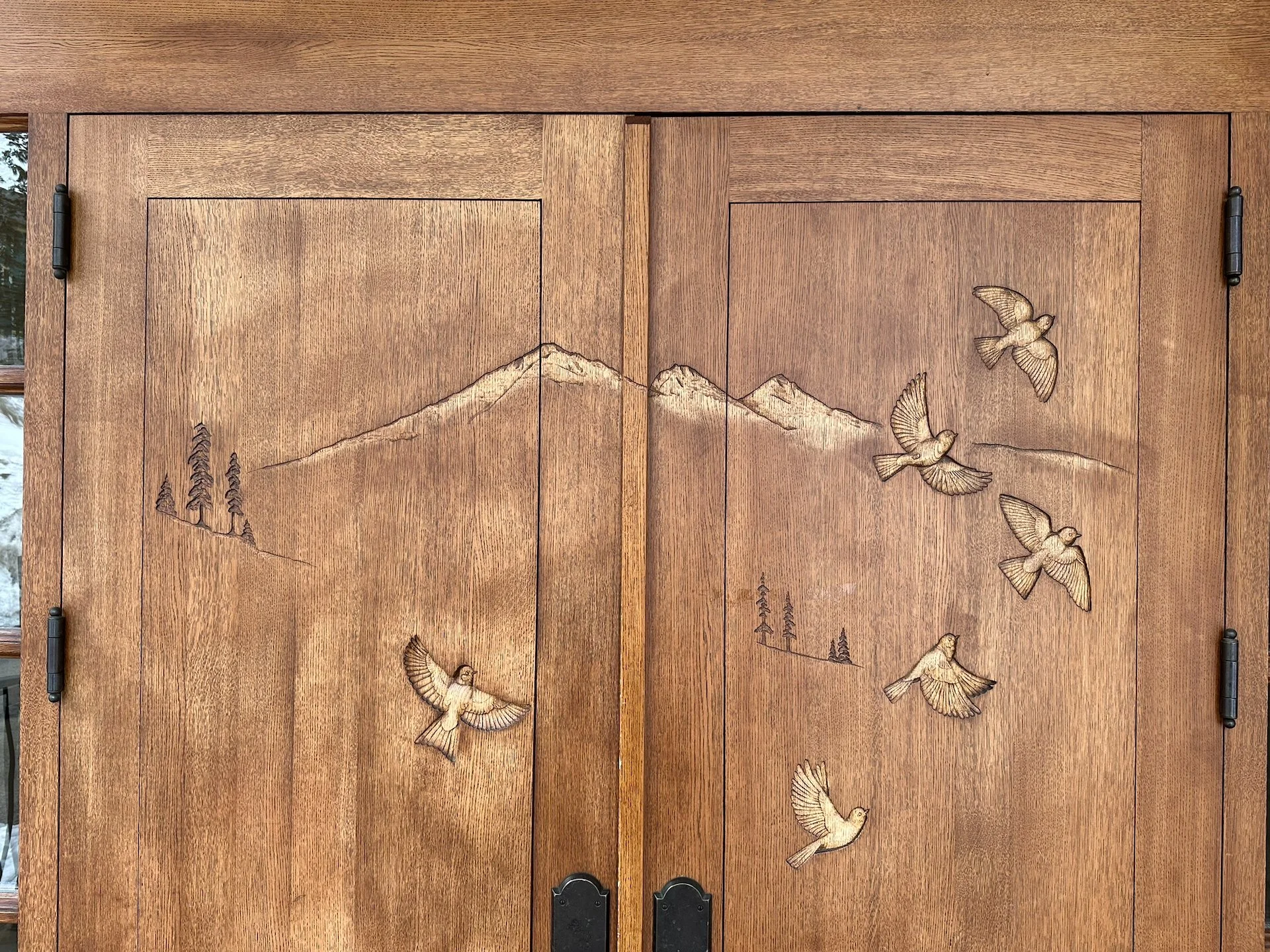  The doors have some lovely carvings on them. 