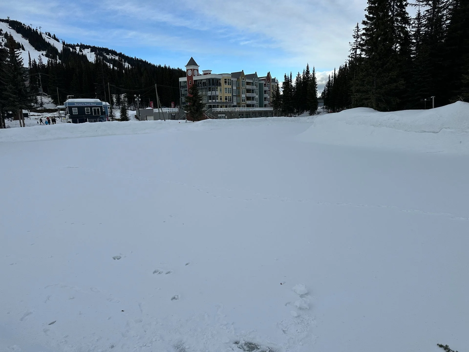  A couple of shots of the pond. It would have been nice to have been able to skate or play hockey. 
