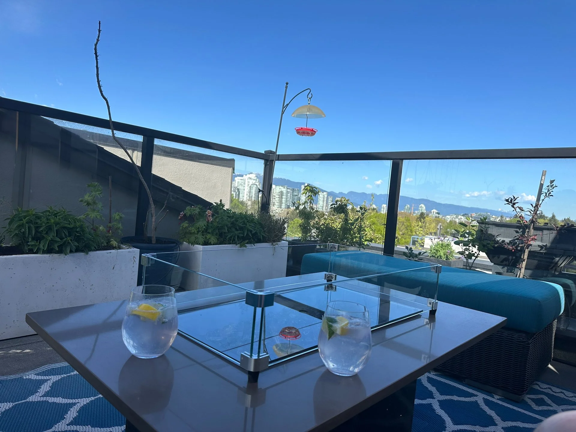  It was time to enjoy the fruits of our labours and have a G&amp;T on the deck - before May 1st! 