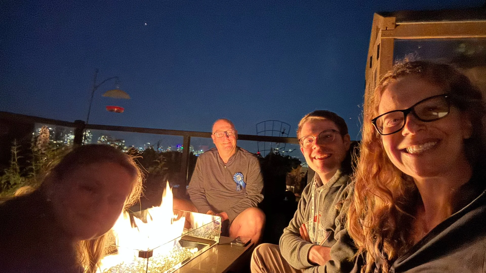  It’s a bit of an awful photo, but it was a wonderful night hanging out on the roof.  
