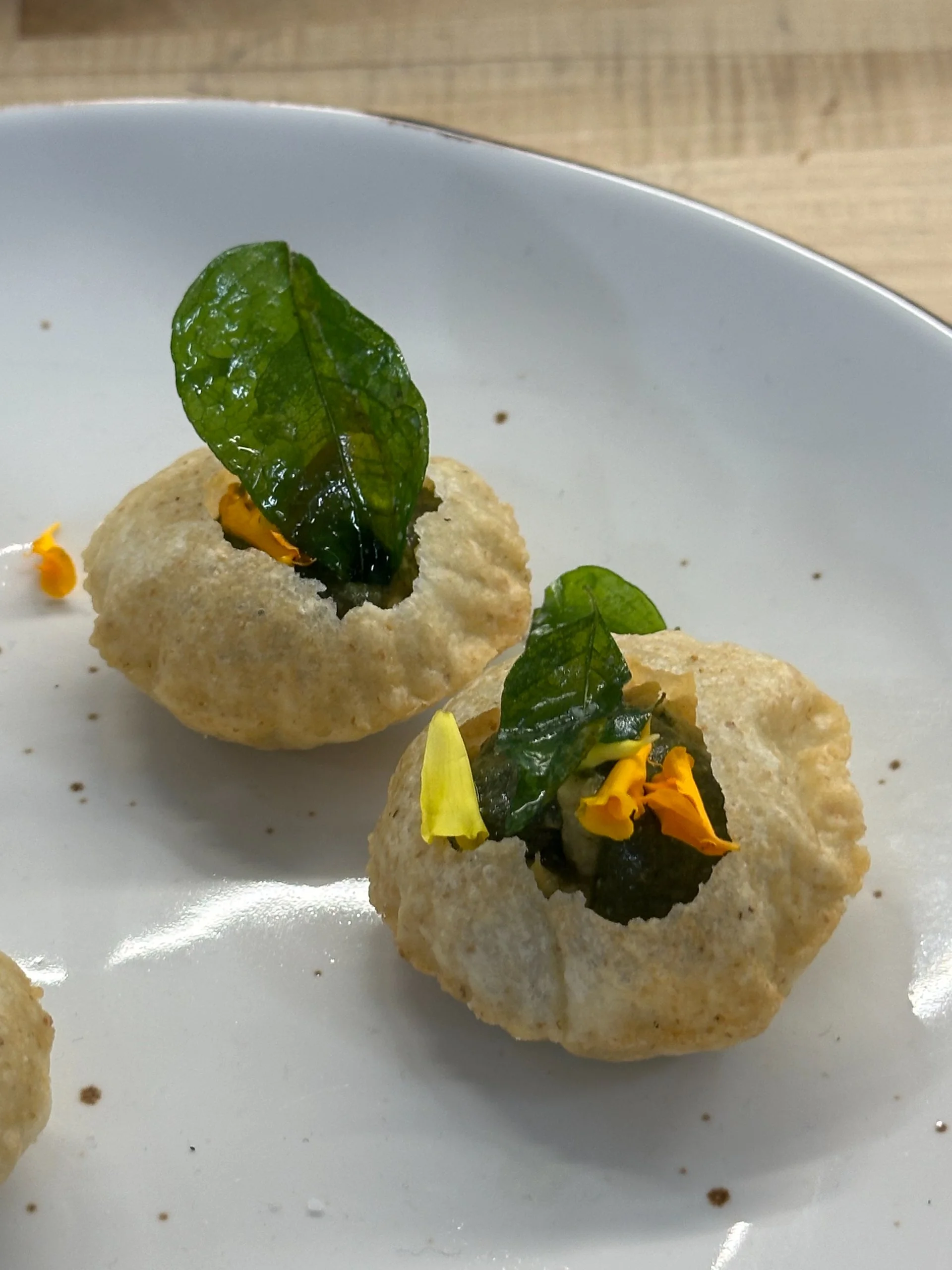  This was an Indian dish, with interesting curry flavours, also pulling in more of the invasive crabs. 