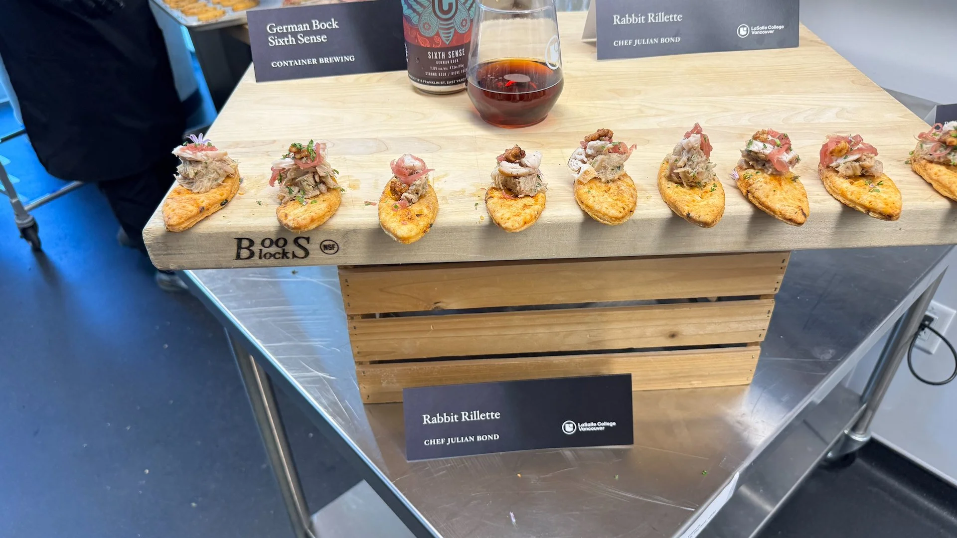  One of the first appetizers - rabbit on these homemade crackers.  