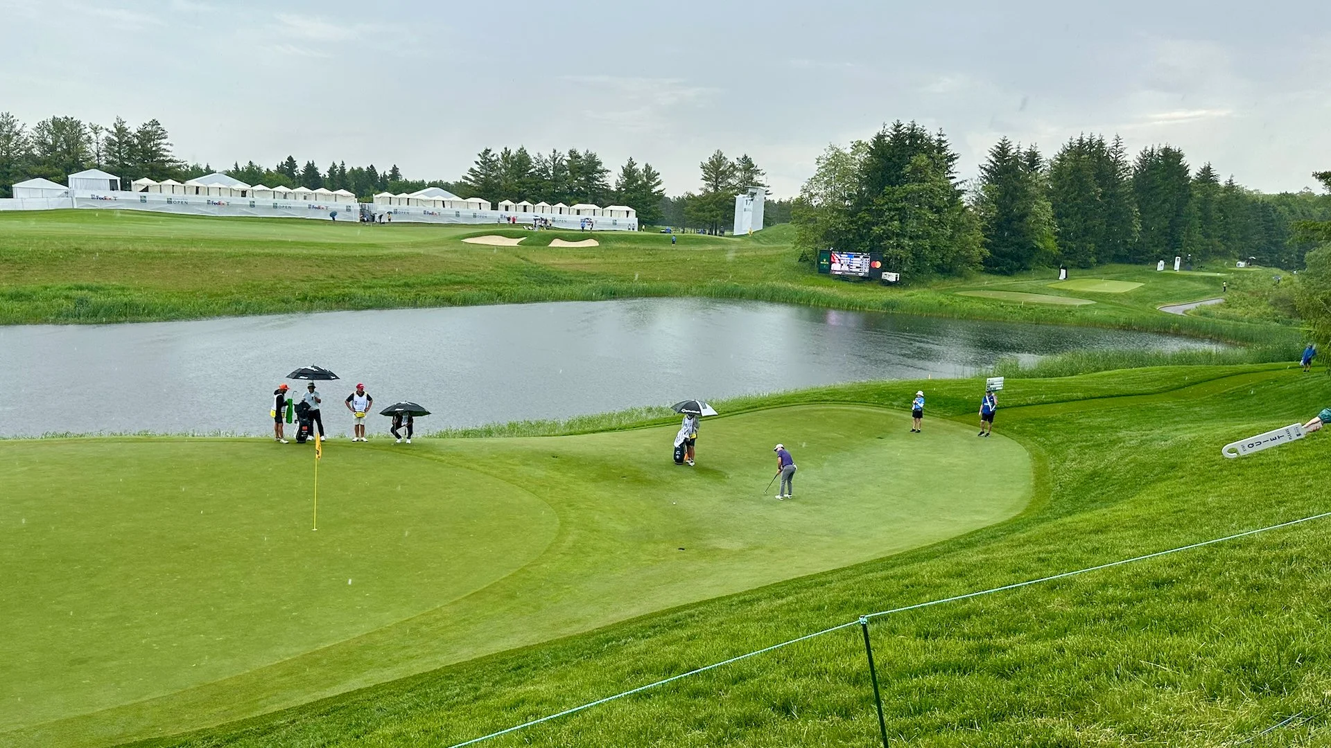  And it was a shortish walk back to the par 3 11th, which also had good viewing. And it was a tough little hole, so lots of drama.  