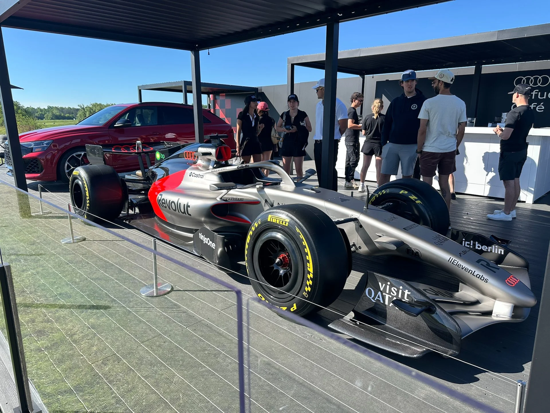  With a Formula One car on display.  