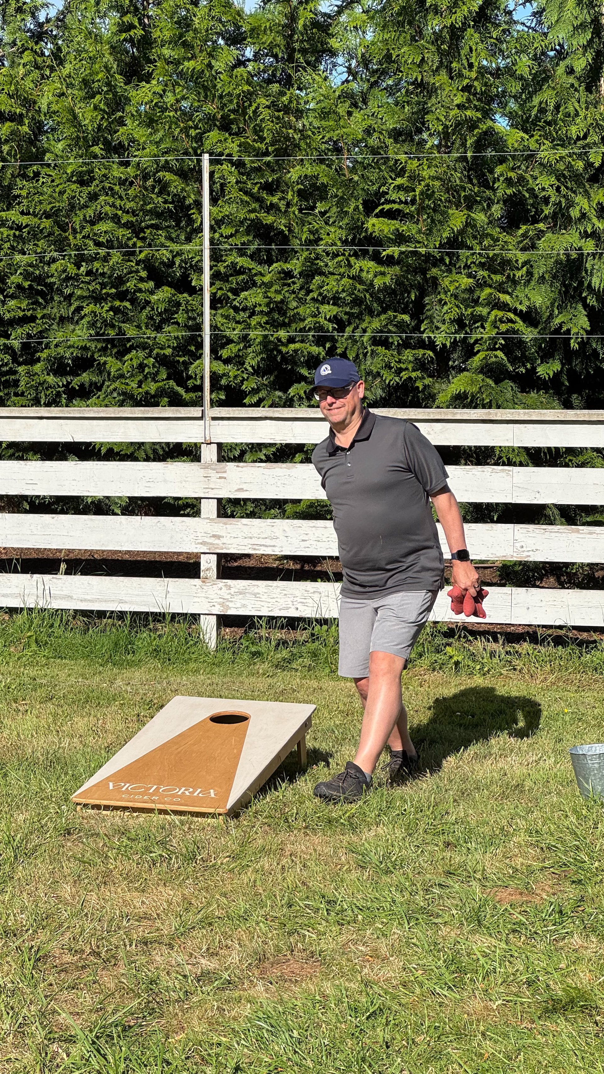  We had some fun with a round of cornhole. Sadly we had to hand the trophy to Stuart on this occasion.  