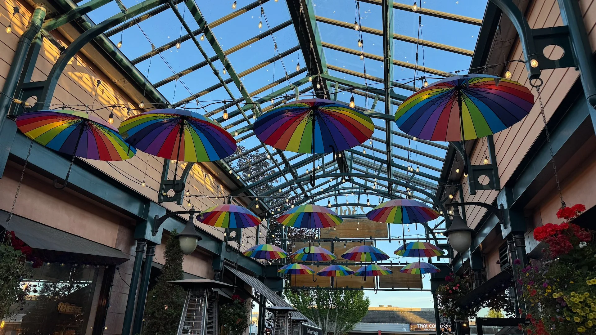  The restaurant was in this little covered alley, and they had this fun umbrella display set-up. It fit the vibe perfectly.  
