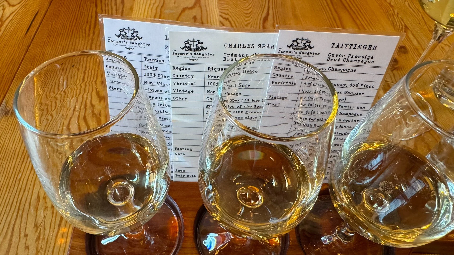  Justine had a flight of sparkling wines; I went with roses and Stuart had reds. Jo was the sensible one and just went with a glass (as our designated driver). 