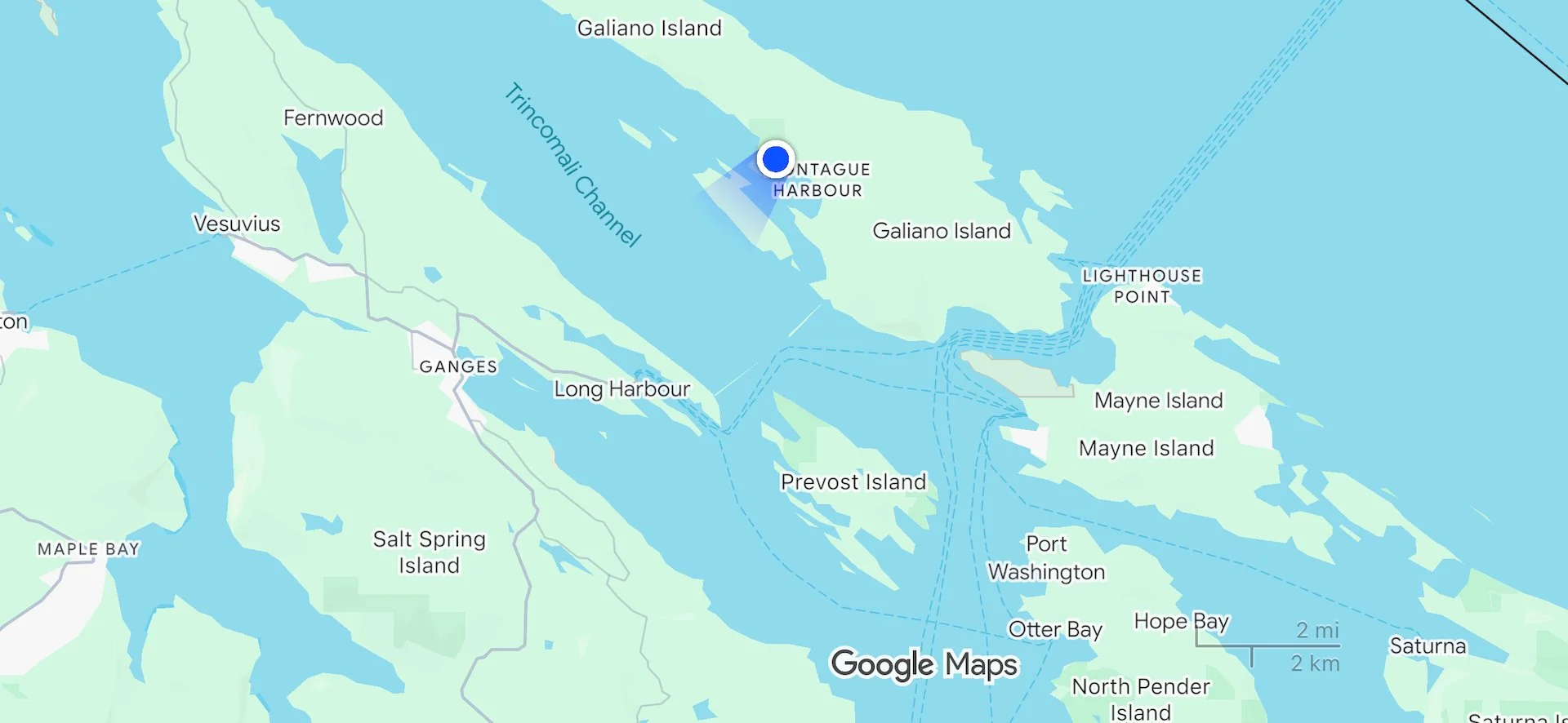  We started the trip from Montague Harbour. 