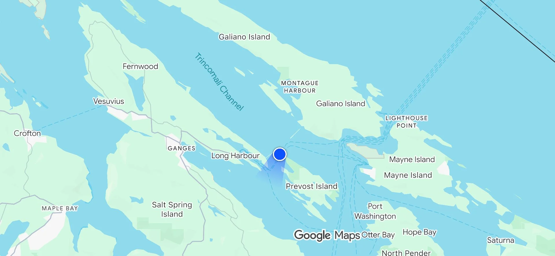  We crossed over the Trincomali Channel and worked our way along Prevost. 