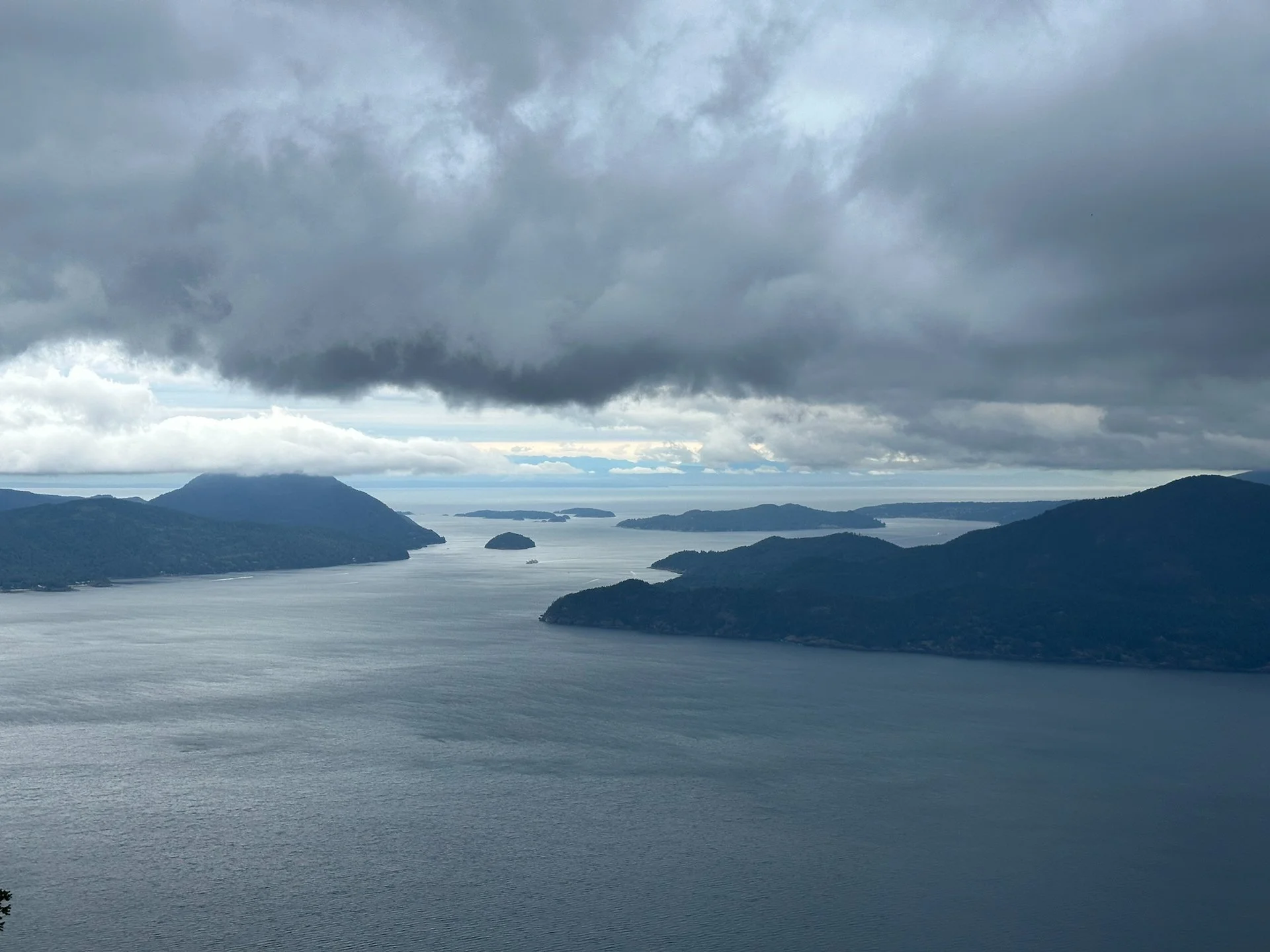  Although, it was looking a bit stormy out over the sound. 