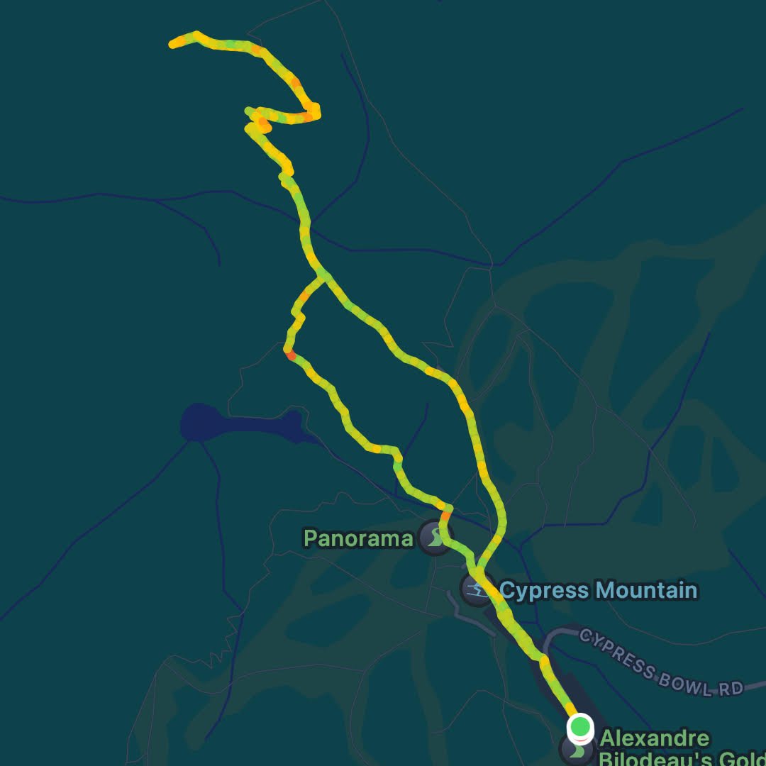  The map of our short hike. 