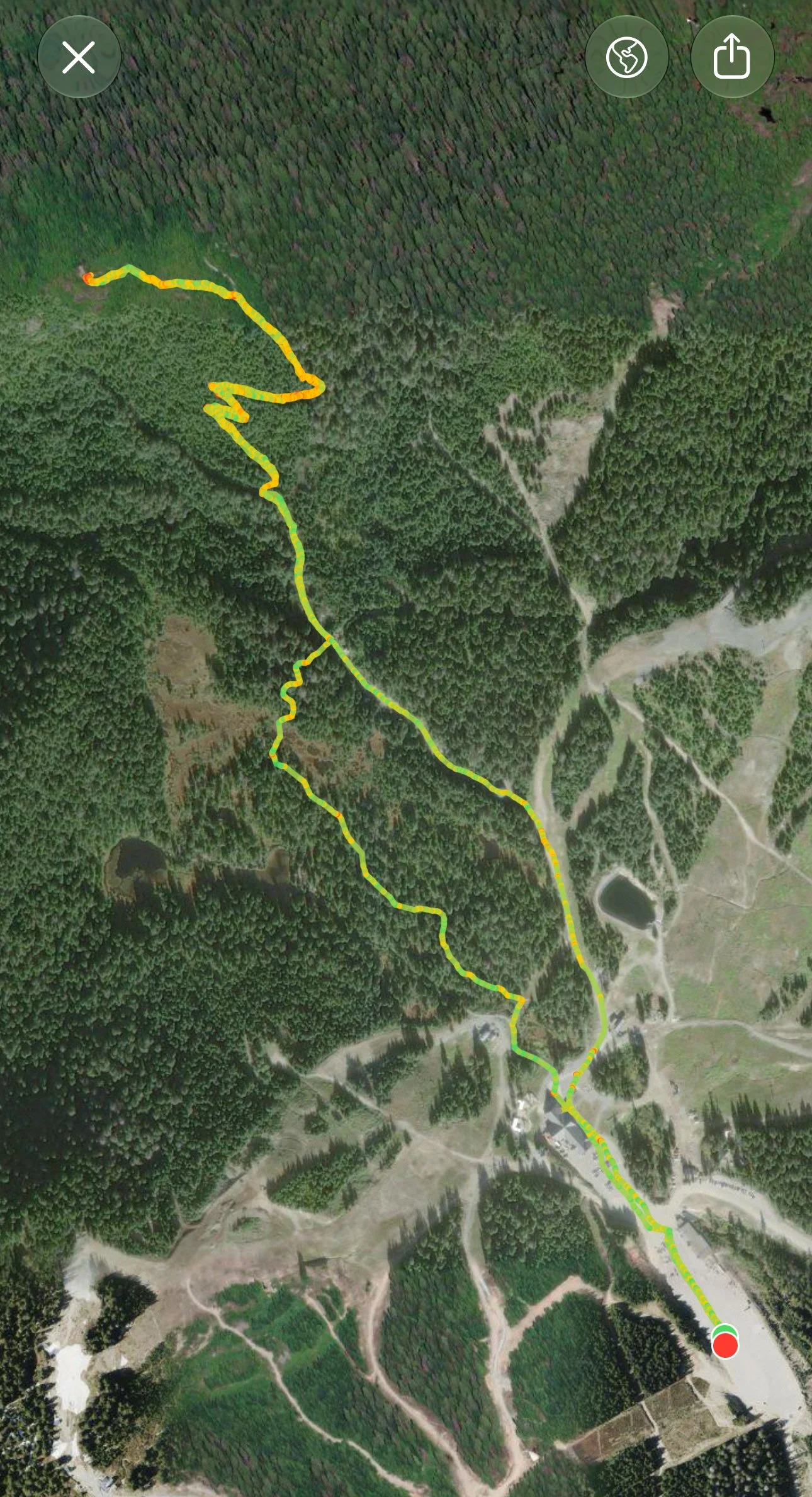  The hike goes up and through the ski resort. 