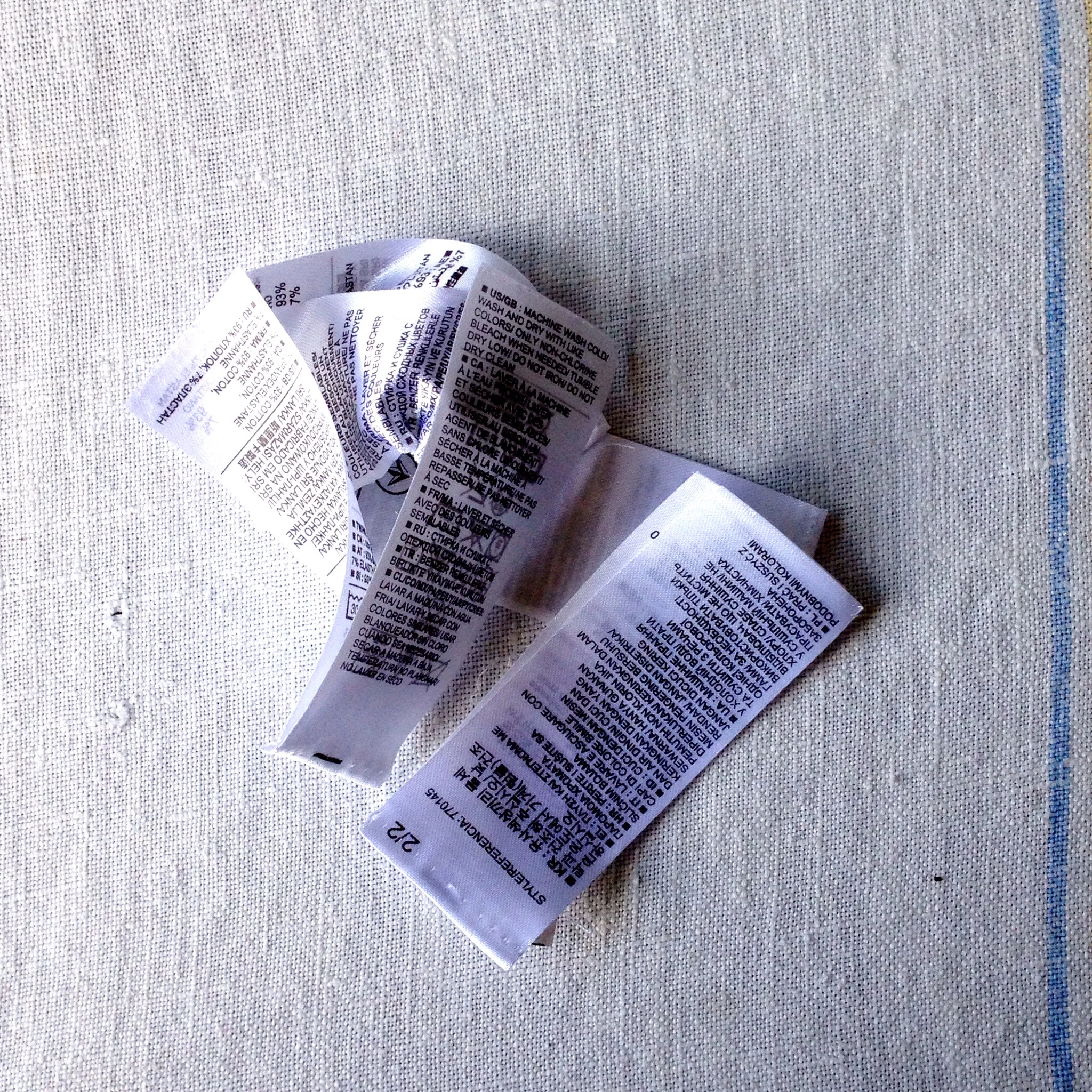 You know what doesn't give me joy? 5 page care labels in clothing. A few minutes and a seam ripper made a few not-joyful items joyful. 