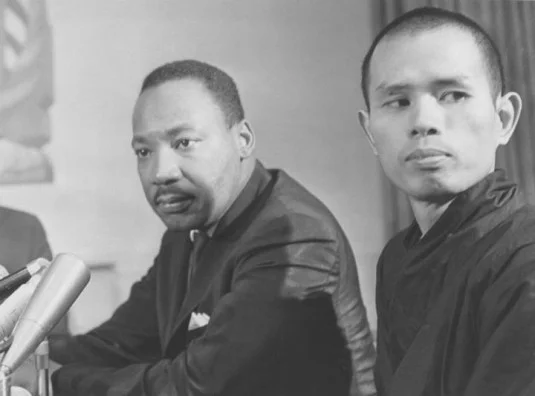 Zen monk Thich Nhat Hanh pictured with Martin Luther King