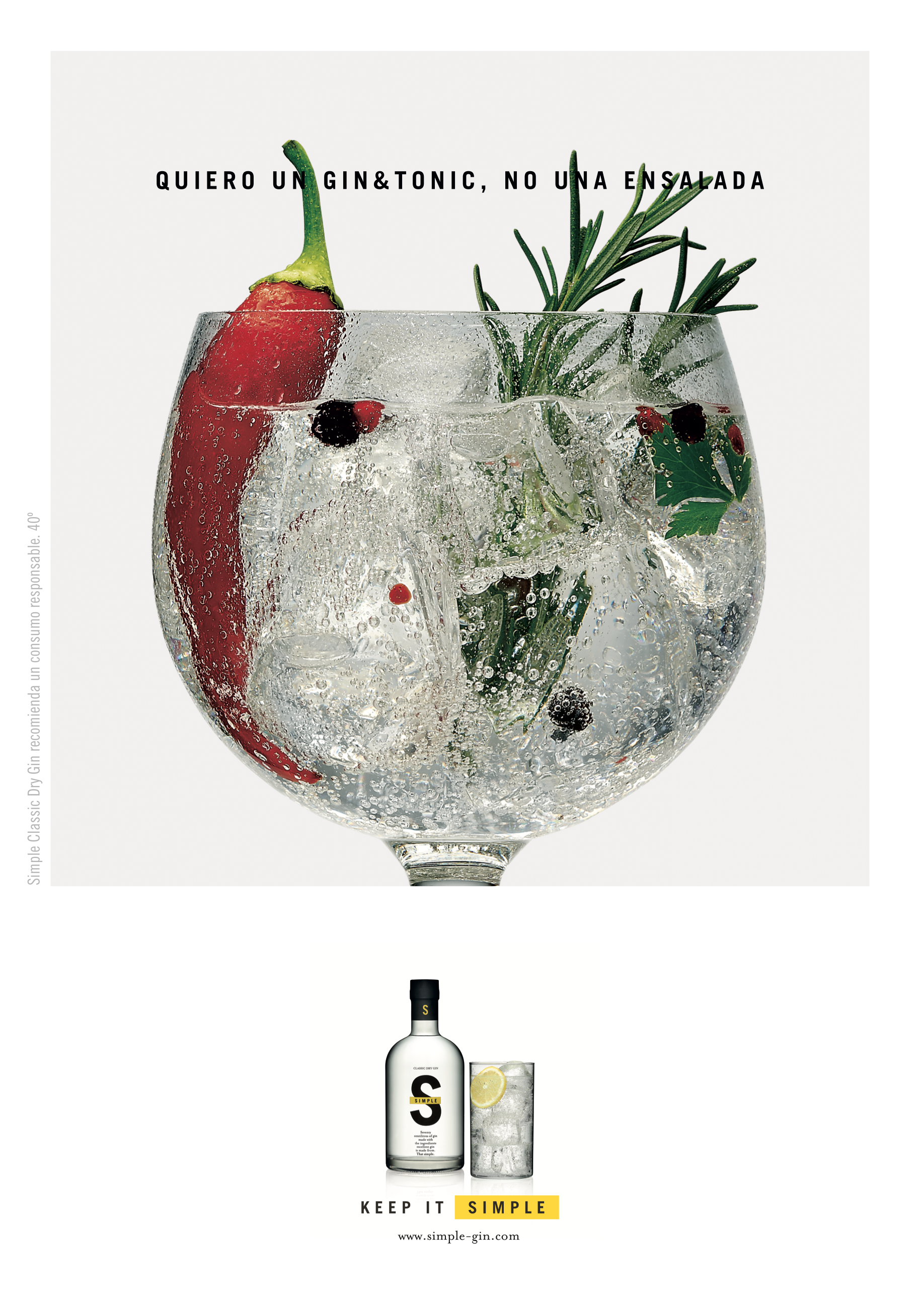 Cartel: quiero un gin tonic, no una ensalada