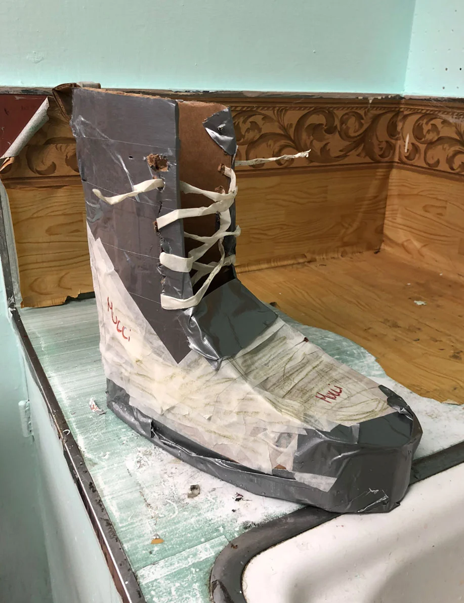 innovation Challenge: Using only cardboard and tape, design a pair of waterproof shoes