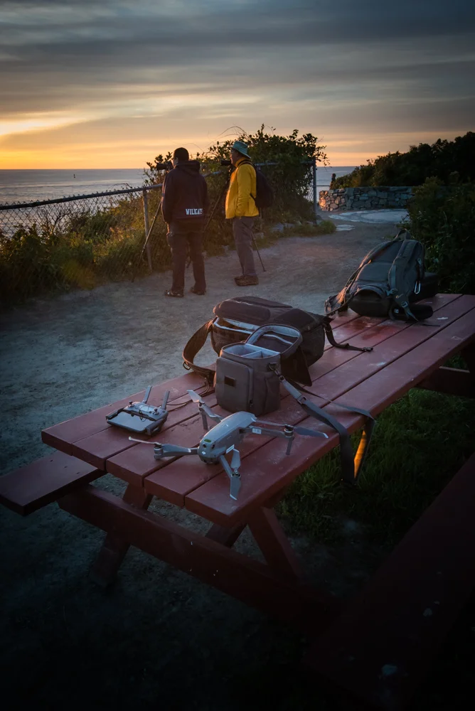 Photographers at Portland Head Light before Sunrise