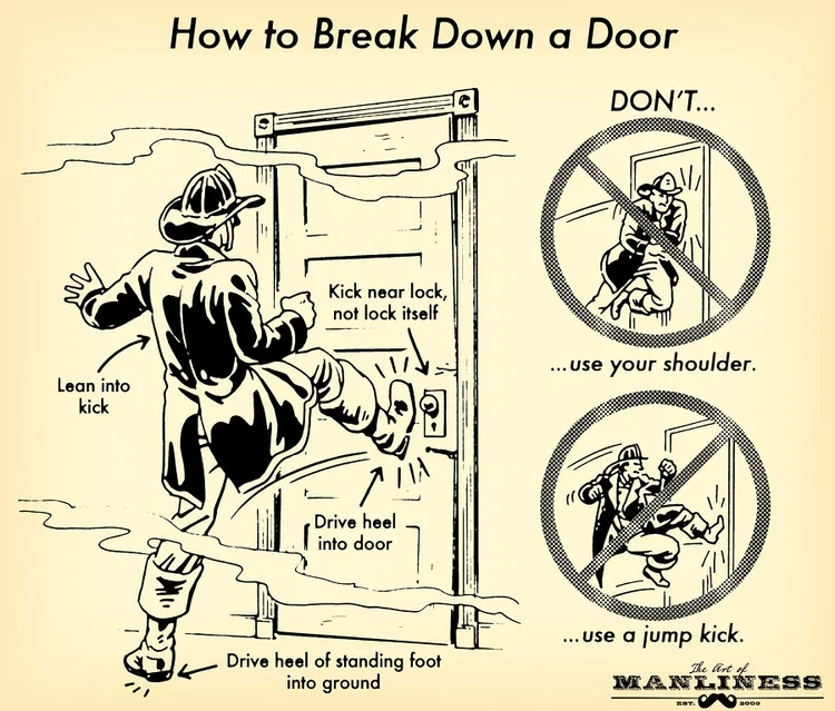(via How to Break Down a Door: An Illustrated Guide | The Art of Manliness )
