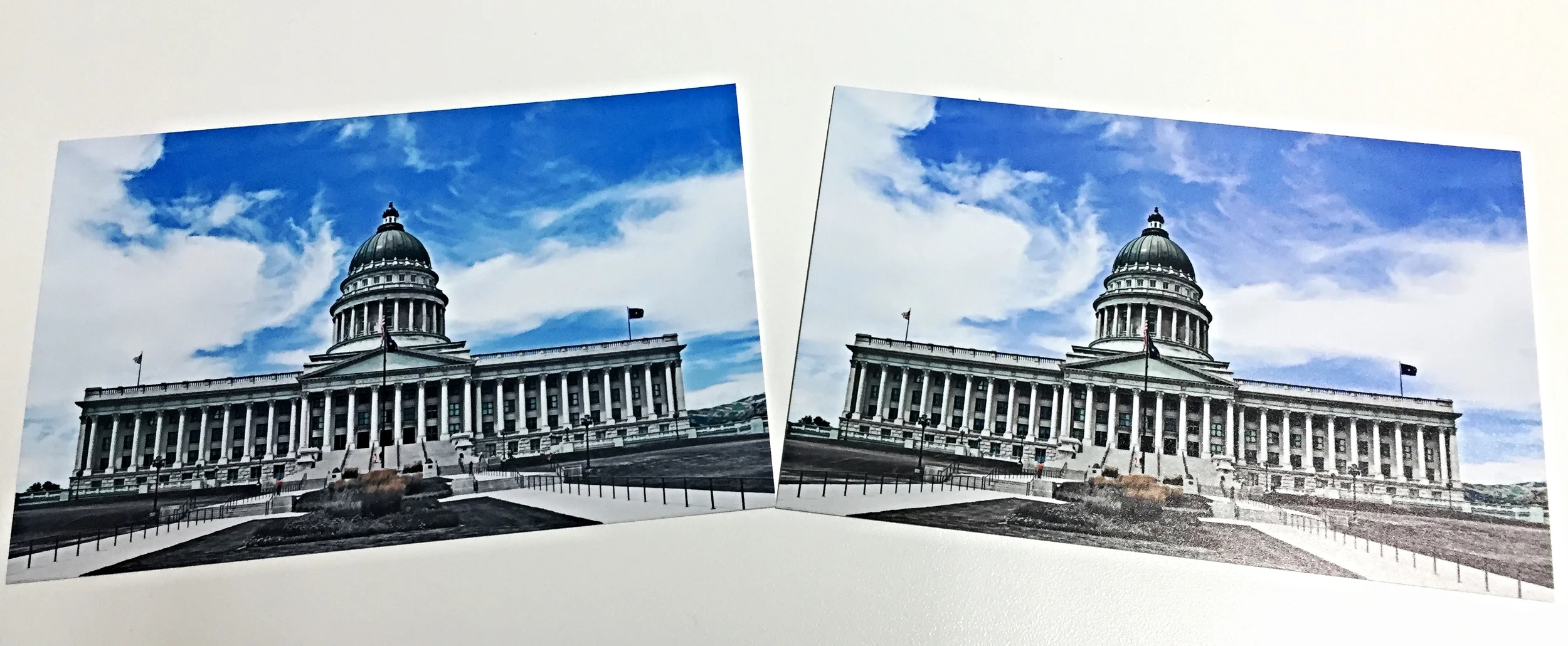 Links das Epson Profil, Rechts das farbenwerk Profil
