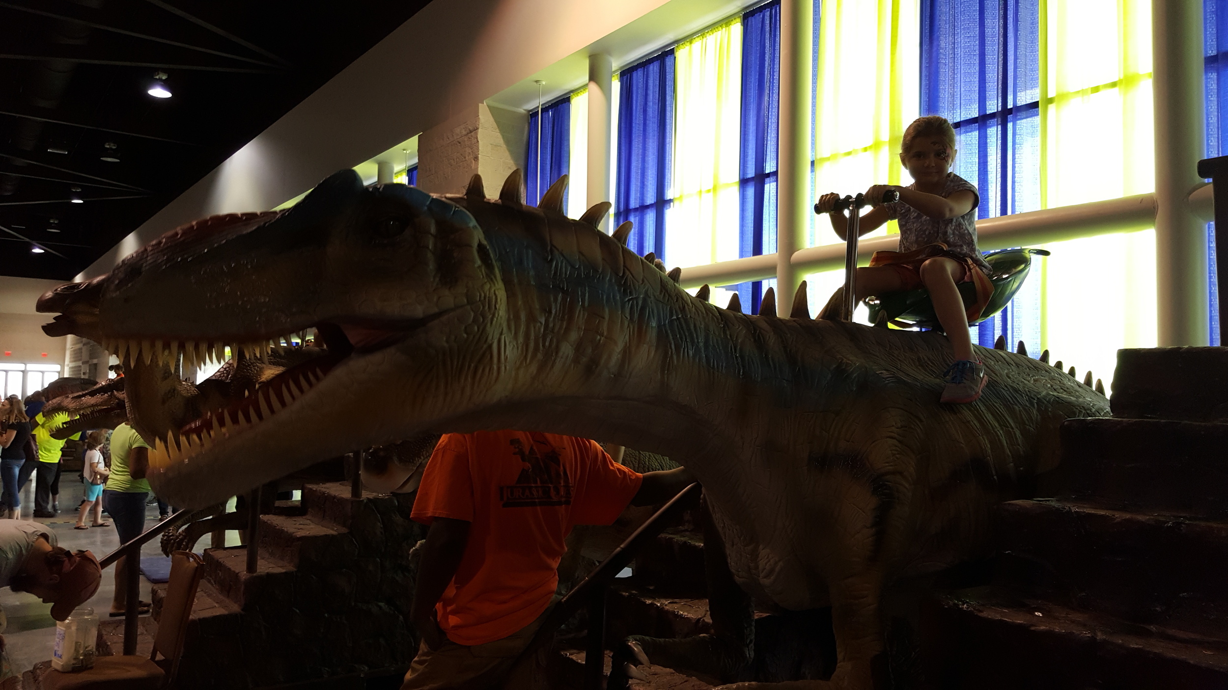 Don't place anything, even a dinosaur, against the bright window.