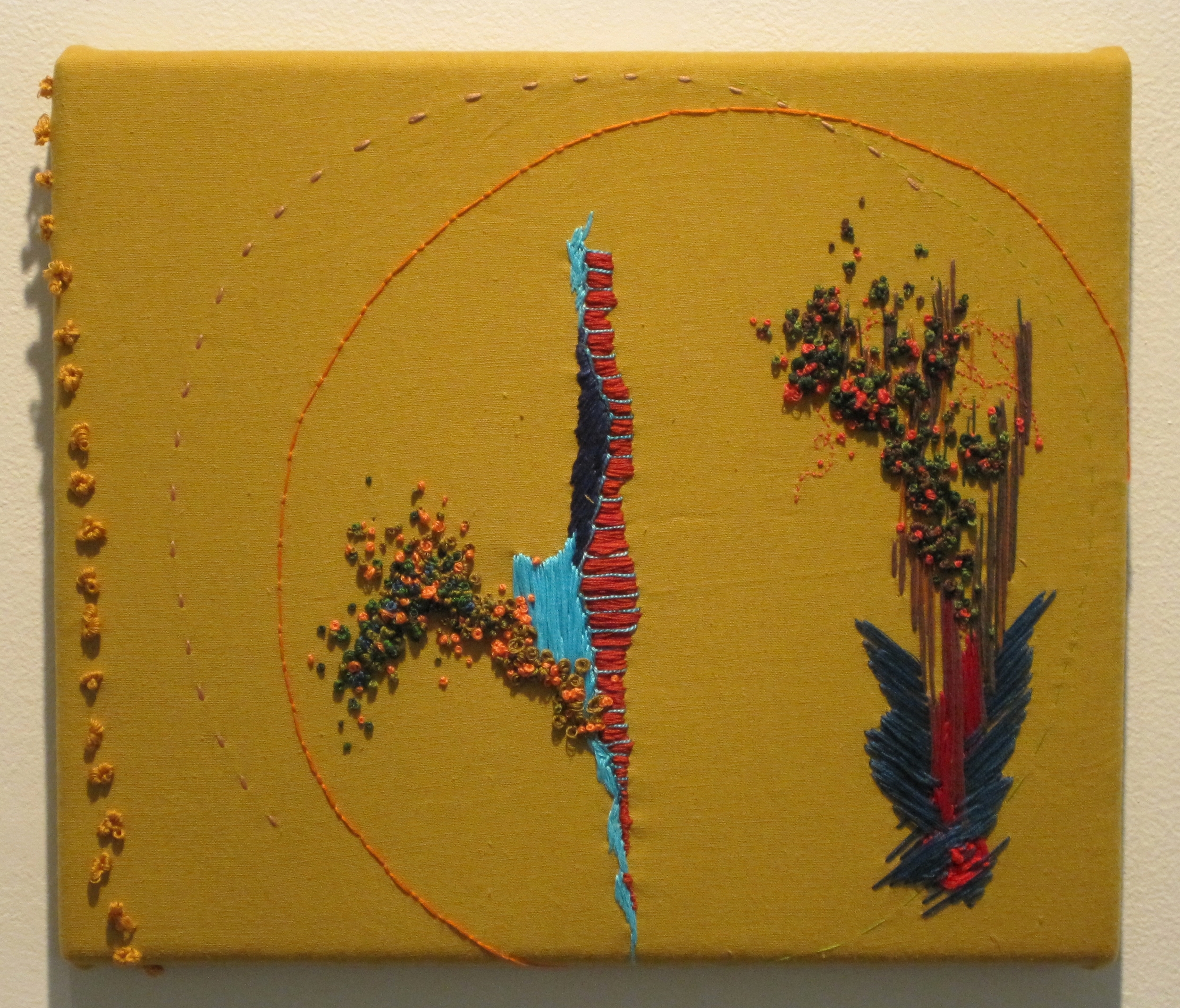 Free Form 2 2011 Hand embroidery on linen 12 x 14 inches Private Collection