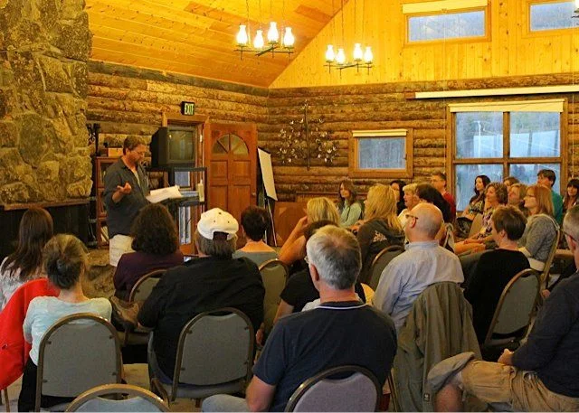 Reading at 2012 Grand Lake Retreat. Photo by Catherine Hope