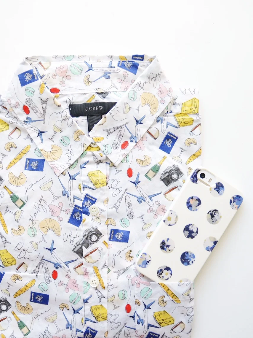 Shirt and iPhone case by J.Crew