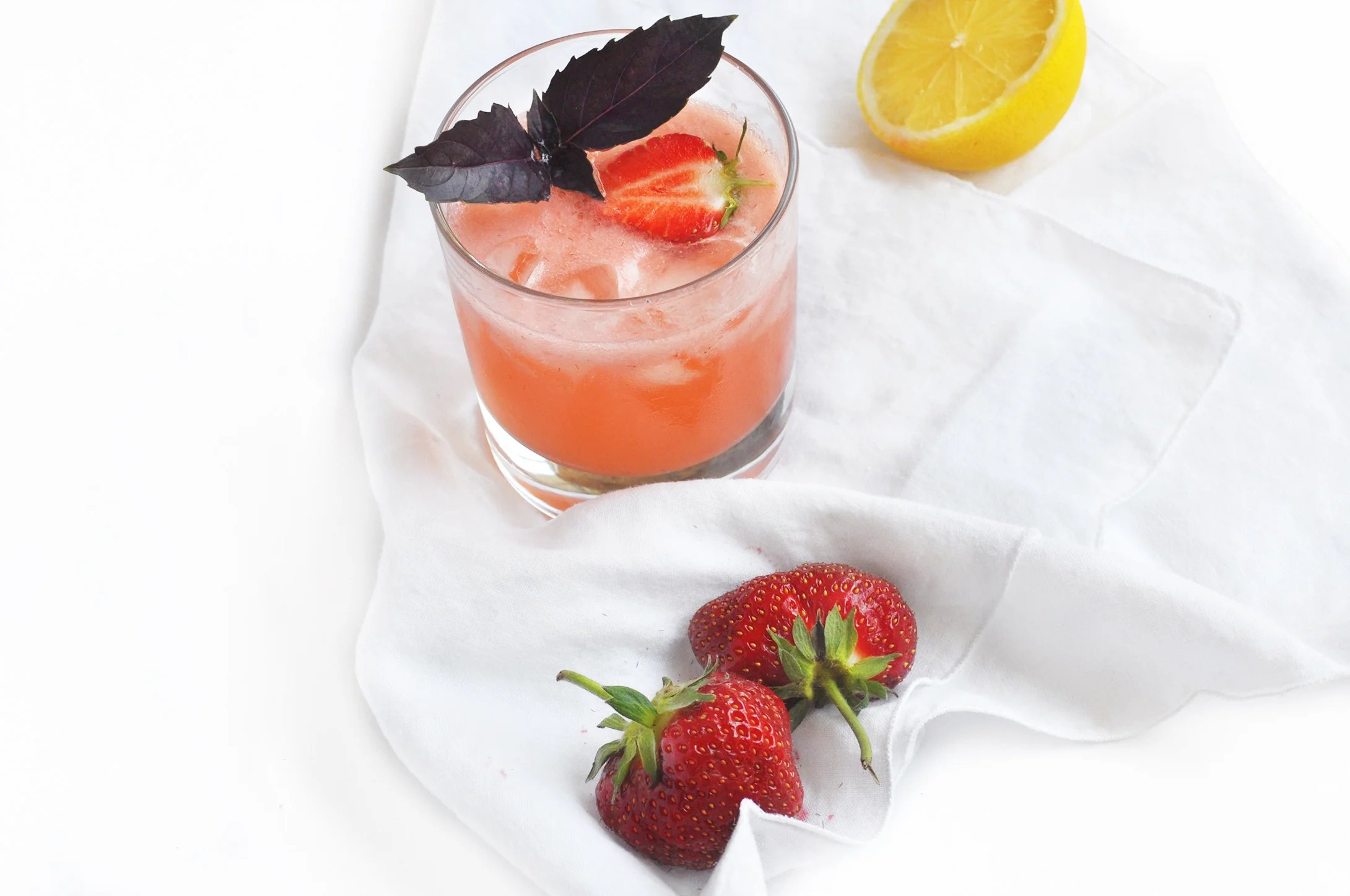 Local Strawberry, Basil and Gin Cocktail