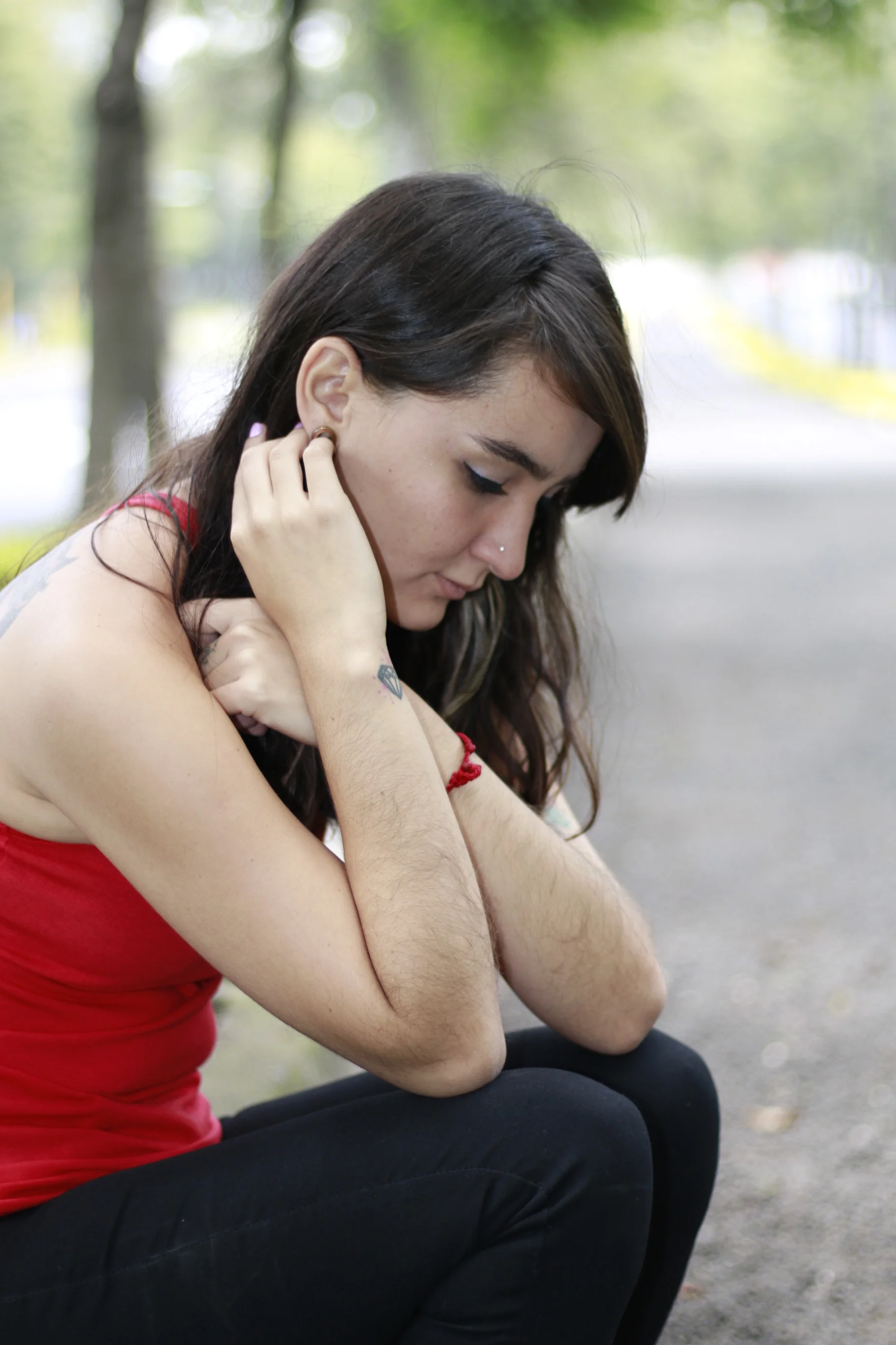  Mir is an experienced model and has brought several different looks to her photo shoots with Project WWHA from the natural light brown forearm hair she has in this photo, to died black and died white forearm hair. 