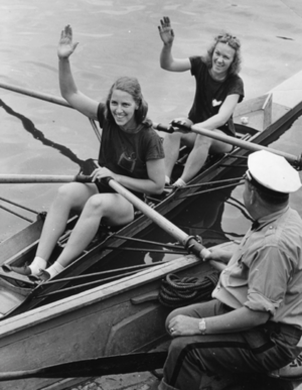 1940 Independence Day Regatta 1st place, 1/2 mile, time 3:09, July 4th, 1940 Lorraine English Schilling (stroke), Stella Stokolowska (bow)