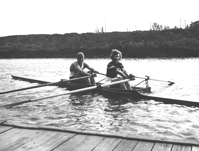 September 22nd, 1947 1st place Jack Kelly (bow) , Stella Sokolowska Peters (stroke)