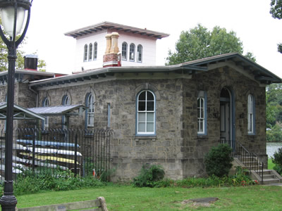 Front left view, PGRC boathouse