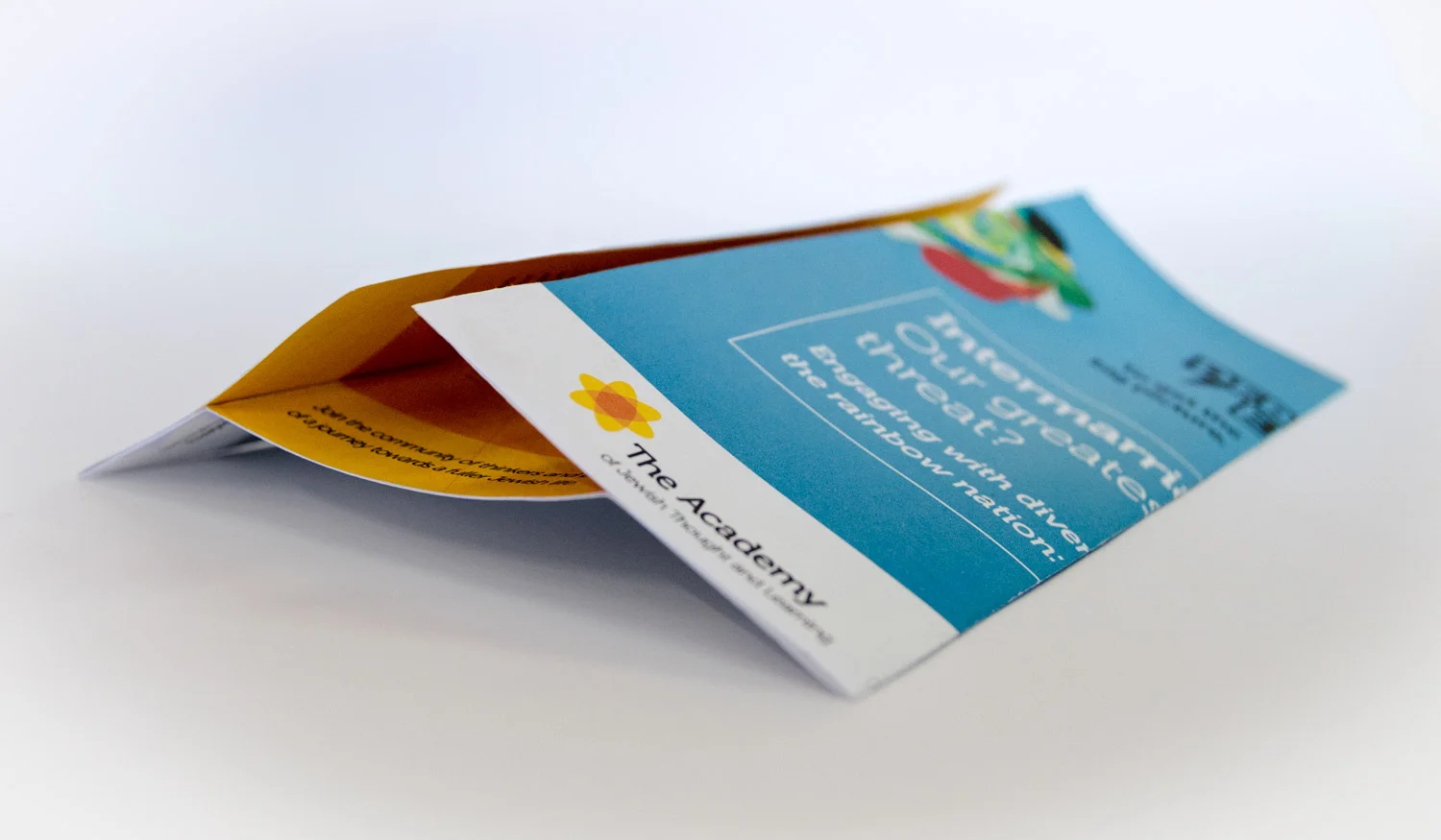   The brochure promoting the event continues the theme of interactivity and unusual folds already established in&nbsp;  previous  &nbsp;  projects  &nbsp;for the Academy. In this case, the reader is invited to literally see both sides of the picture.