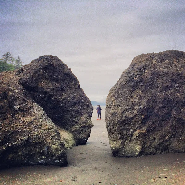woman between rocks at ruby beach.JPG