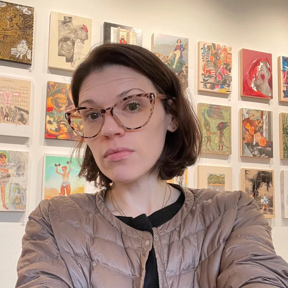 artist in her gallery habitat.jpeg
