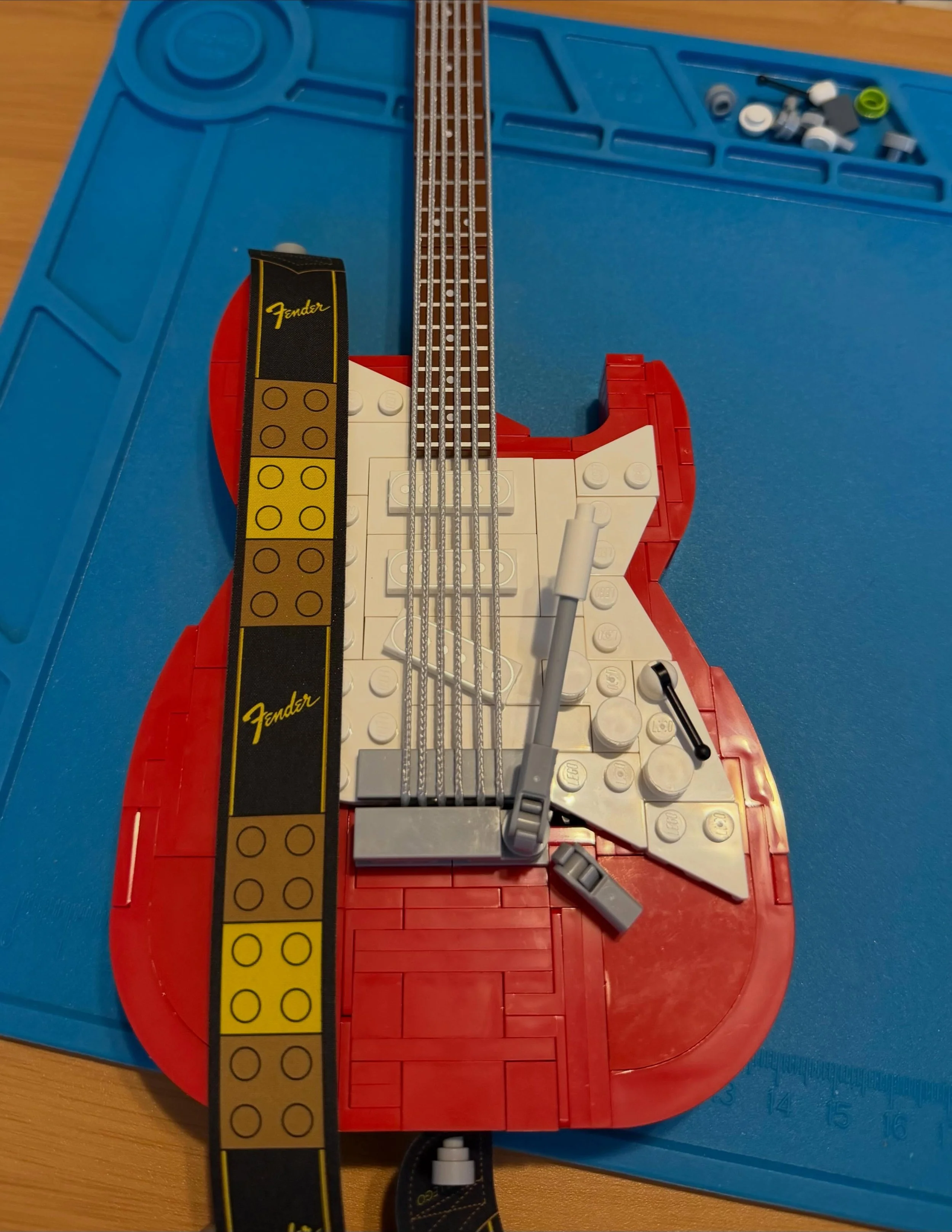 LEGO Fender Strat and Princeton Reverb. This was a long build, but super satisfying!