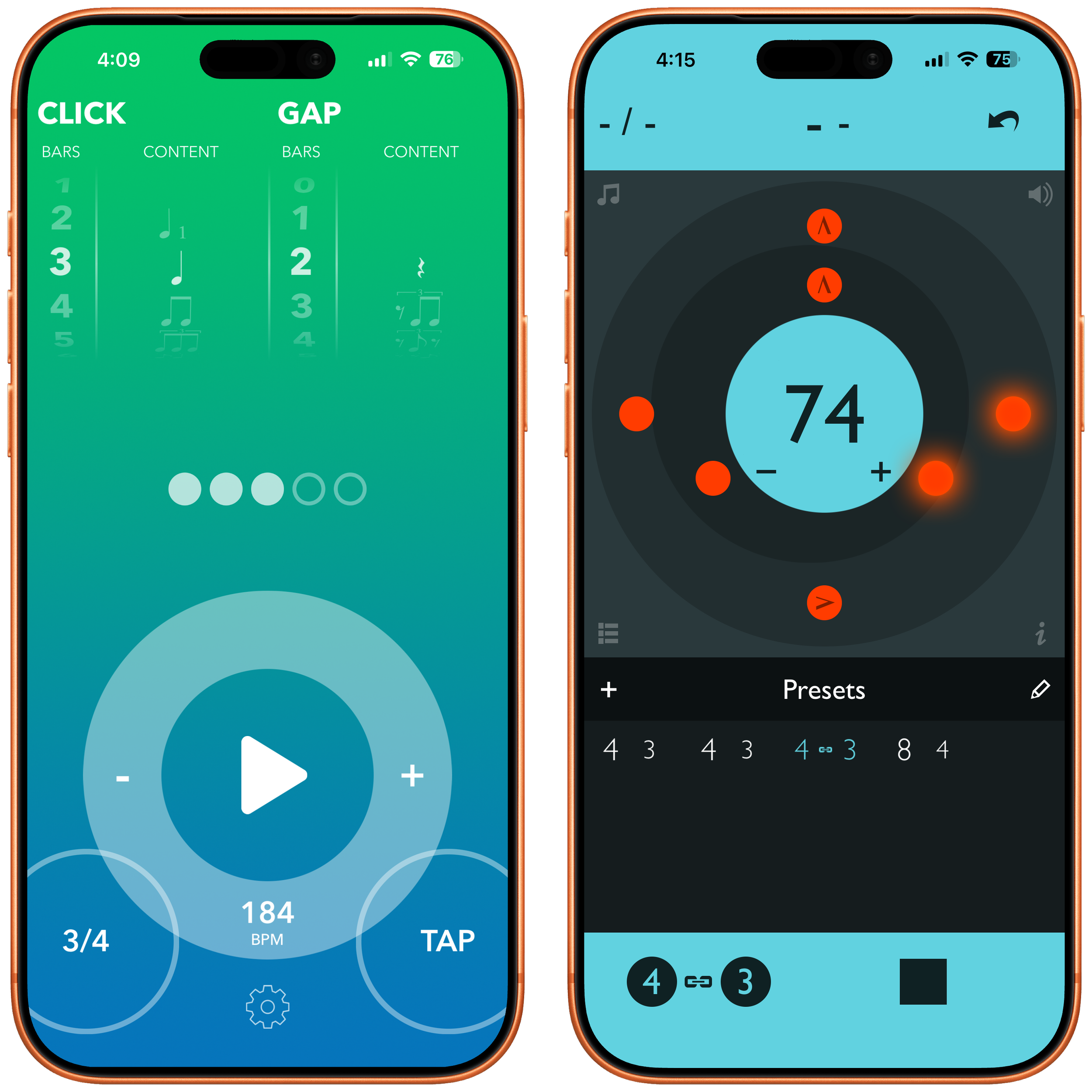 gap click and tempo advance