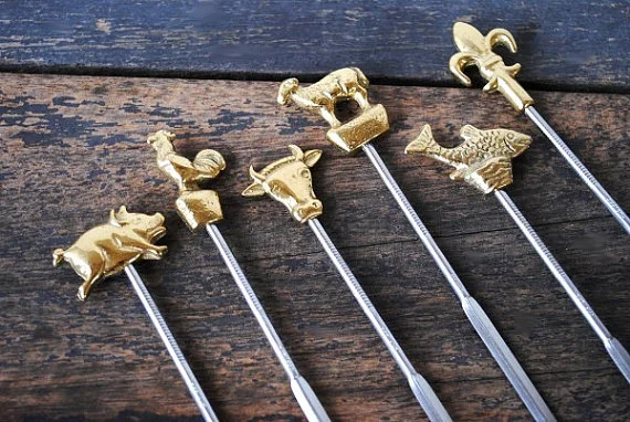 Vintage Eclecticity Spear that meat or cheese with these stylish vintage skewers.