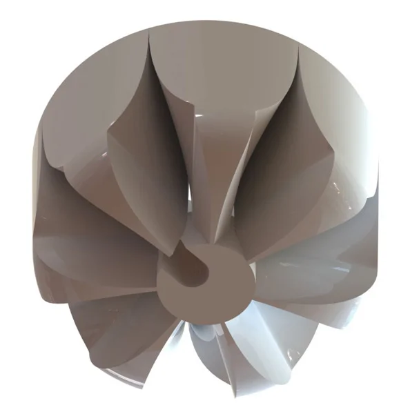  Underside of seven bins surrounding the selector hub. 