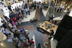 Missouri University of Science and Technology students unveil Mars rover before this weekend's race. (Source: Sam O’Keefe, Missouri S&T)