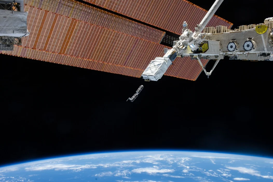 Astronauts on the International Space Station launch two of Planet Labs' remote imaging satellites. Moore's Law lets CubeSats become ever more sophisticated, letting Planet Labs' double-sized (or 2U) CubeSats take pictures of Earth as detailed as multi-ton Cold War-era intelligence satellites. Source: Nasa