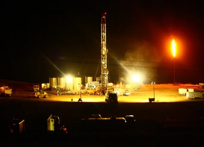 Natural gas flaring from a North Dakota drilling site. Credit: D. Manthos, SkyTruth