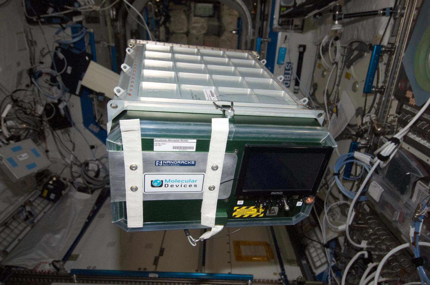 This is one of NanoRacks' experiment modules before being installed on the International Space Station. NanoRacks' standardized designs use as little of the astronauts' limited time as possible, letting scientists of all ages conduct more research for less money. Source: Nasa